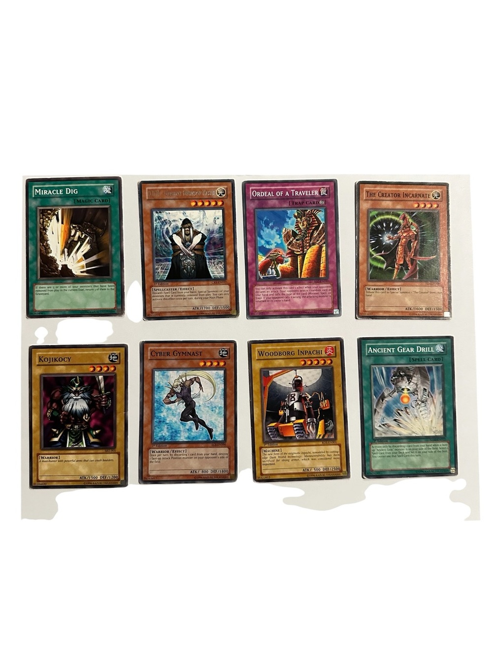 Set of 8 Yu-Gi-Oh Game Trading Cards